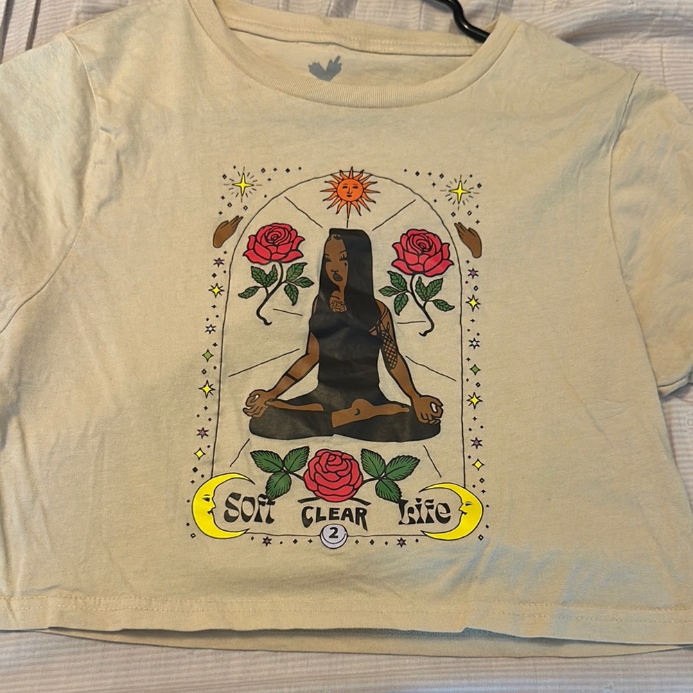 Graphic Beige Crop Top